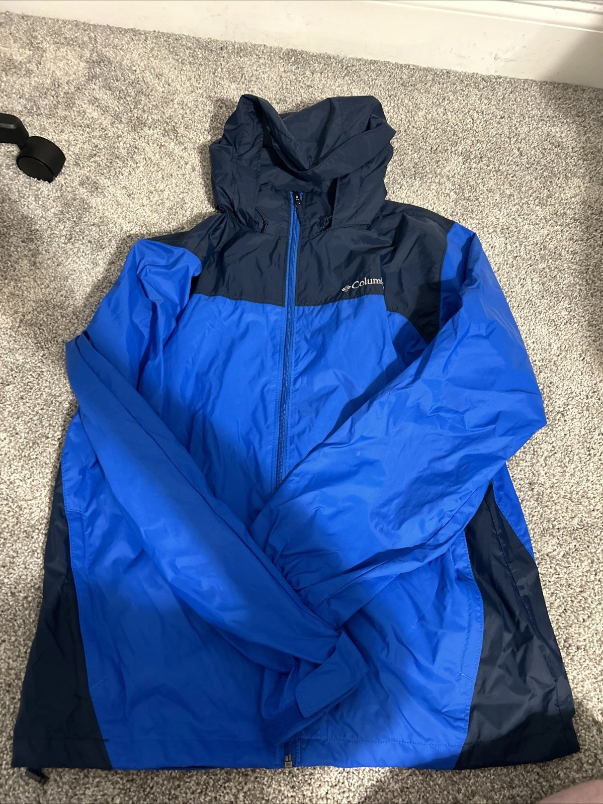 columbia rain jacket men medium Blue