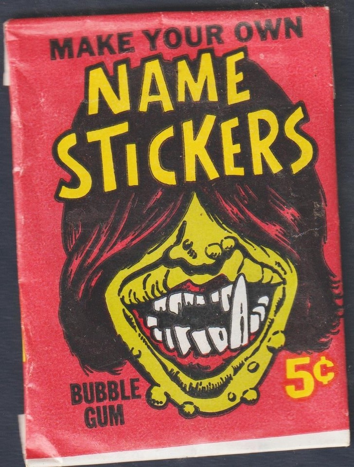 1966 Topps Make Your Own Name Stickers WRAPPER ONLY ORIGINAL NEAR MINT ...