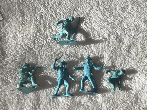Vintage Marx Alamo And Cavalry figures Waxy  Powder Blue Mexicans