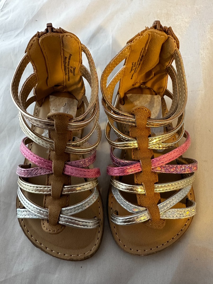 Tucker & Tate Toddler Marissa Sandals Back Zipper, Multi Metallic