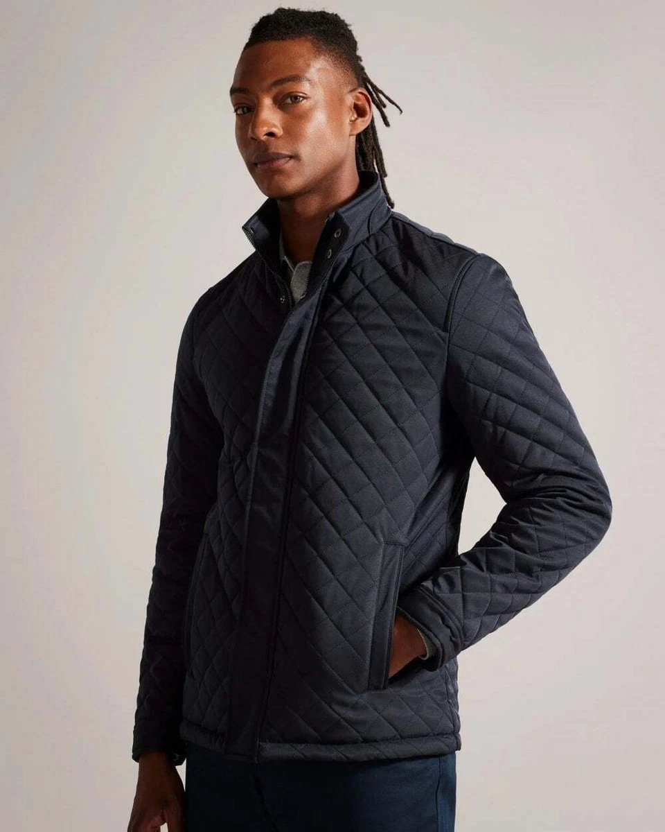 Ted Baker Finnich Mens Diamond Quilt Funnel Neck Jacket eBay