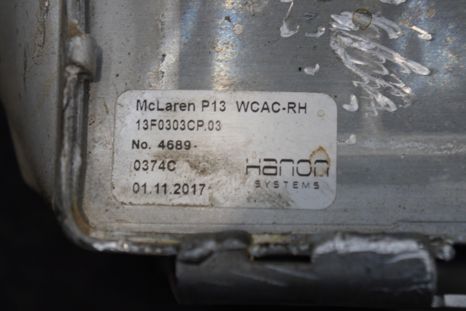 Rear Right Turbo Intercooler Radiator 13F0303CP OEM McLaren 570S 2018 *Note*