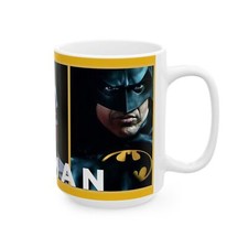 Batman Ceramic Mug 15oz, Classic Movie Coffee Cup, Michael Keaton