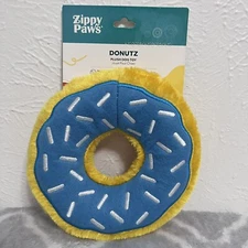 Zippy Paws Donutz Blueberry No Stuffing Plush, Squeaky Dog Toy NWT Free Shipping