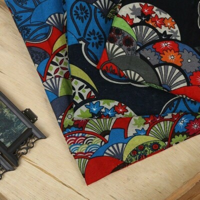 Leinen Baumwolle Stoff Kimono Vintage Japanische Blumen Tischdecke Vorhang Meterware