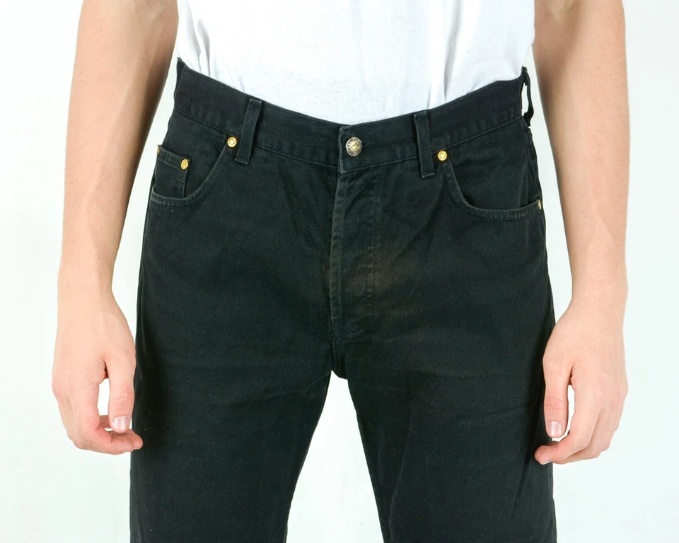 Madoc Jeans Hombre W36 L32 Estándar Cónicos Vaqueros Pantalones Botón vintage - Imagen 4 de 4