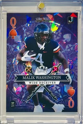 2023 Wild Card 5 Card Draw Malik Washington Purple Cracked Ice Rookie RC 1/4
