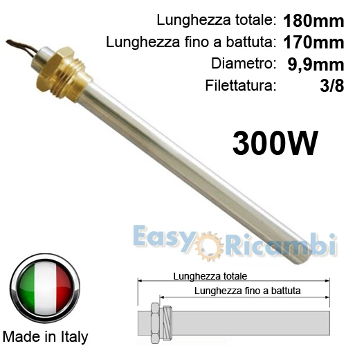 IN DESCRIZIONE CANDELETTA ACCENSIONE STUFA PELLET RESISTENZA 300W 180mm 170mm LAMINOX