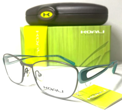 MOREL 7367K GB033 KOALI GUNMETAL/BLUE TEMPLES AUTHENTIC EYEGLASSES 52-16 FRANCE!