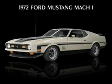 1972 Ford Mustang Mach I in Silver & Black NEW Metal Sign: 9x12" Ships Free