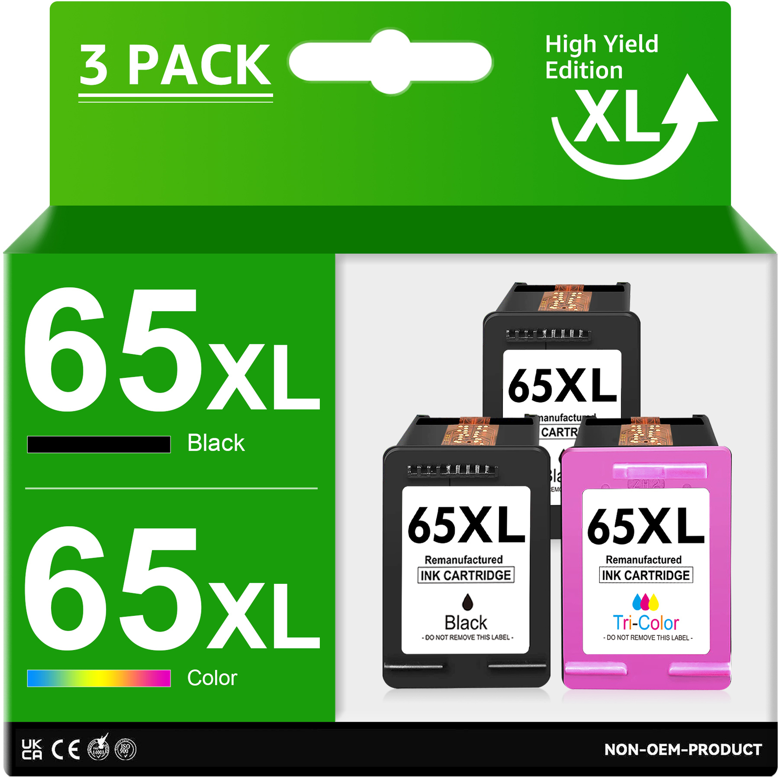HP 65XL Ink Cartridges - Compatible with Deskjet 2600 2622 2652 2655 3722 & ENVY 5052 5055 Printers-image