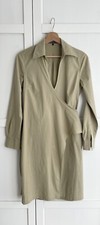 JAEGER beautiful khaki cotton/elastane blend wrap dress! Uk8