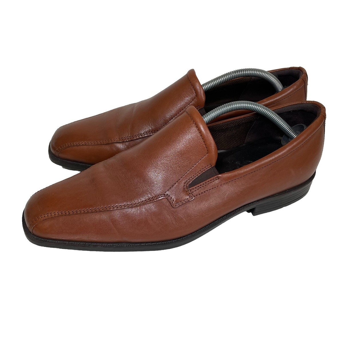 EUC Ecco Brown Leather Woven Slip On Dress Shoes Men’s Size 45 (11/11.5) EUC Ecco Brown Mens Size EUR 45 US 11 - 11.5 Lace up Dress  main image 2