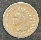 1867/67 Indian Head Cent, Good G Condition, Tougher Overdate Coin!