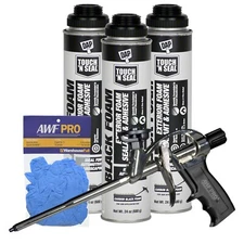 DAP Touch N Seal Foam Sealant Black - 24 oz, 3-Pack with Gloves & Applicator Gun