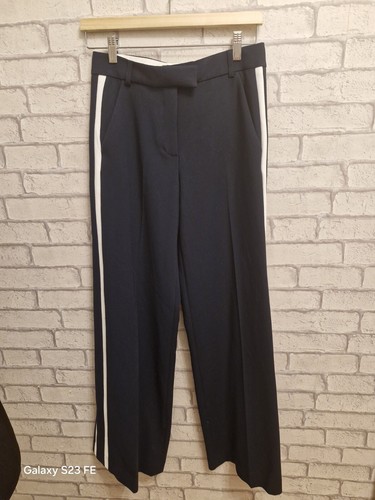 Karen Millen Compact Stretch Wide Leg Tipped Tailored Trousers Size 8 - Picture 3 of 9