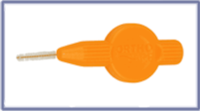 BRACE SPACE INTERDENTAL BRUSHES FOR BRACES ORANGE 0.45mm MINI 5 brushes/pack BRACE SPACE INTERDENTAL BRUSHES FOR BRACES ORANGE 0.45mm MINI 5 brushes/pack