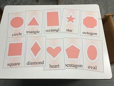 Learning Center- Math Mats PLAYDOH SHAPE MATS - Laminated Mats