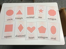 Learning Center- Math Mats  PLAYDOH  SHAPE MATS - Laminated Mats