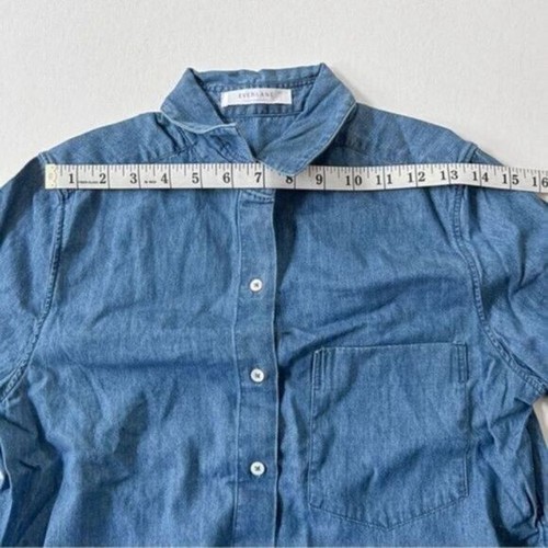 NWOT Everlane Women The Relaxed Chambray Button Down Shirt Long Sleeves Size XS - Picture 3 of 8