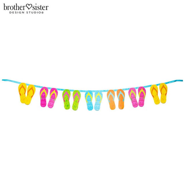 Flip-Flops Banner Summer Decoration approx. 6 ft in length (Package ...
