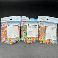 Pony Beads Lot of 3 Rainbow Wood  Plastic Kids Crafts Kits DIY Creatology