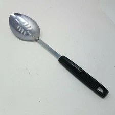 Stainless Slotted Spoon Black Handle 12-Inch Long