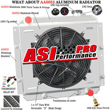 3-Row Aluminum Radiator+Shroud Fan fit 1958-84 Toyota Land Cruiser FJ40/FJ45 L6