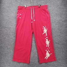 Nick & Nora Pajama Pants Womens 2XL XXL Pink Sleepwear Lounge Wide Leg Monkey