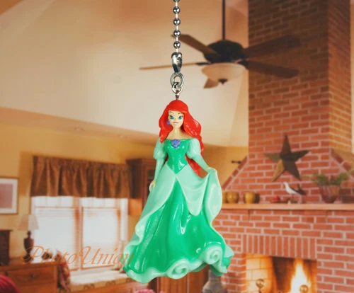Princess Mermaid Ariel Ceiling Fan Pull Light Lamp Chain Decoration A629J