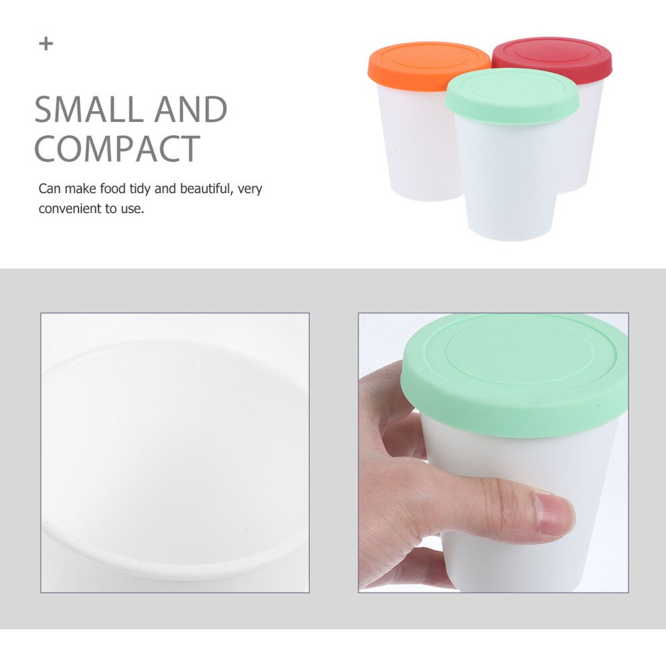 3pcs Food Buckets Reusable Homemade Ice Cream Buckets Yogurt Buckets