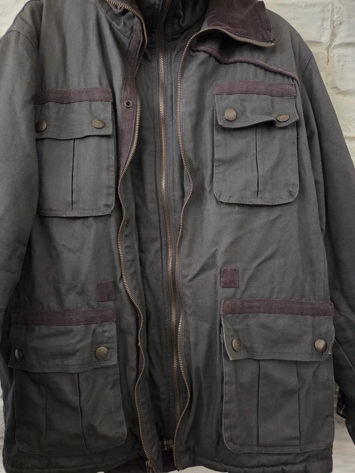 ENGLISH LAUNDRY RIDING TOURMASTER COAT PARKA LINED PLAID  Sz Medium  - Image 4 of 4