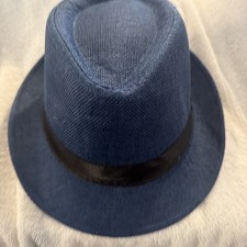 Blue Fedora Hat Excellent Condition S/M 22 Inch Circumference Size 7
