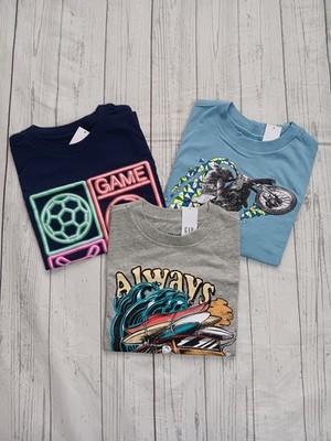 Lot Of 3 Gap Kids Boy's Graphic Shirt Short Sleeve 100% Cotton Size M(8)