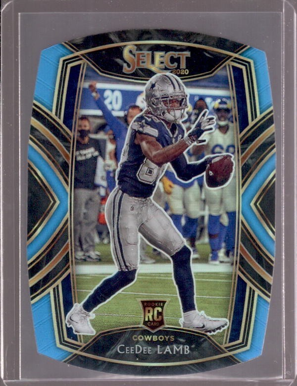 CEEDEE LAMB 2020 Panini Select Club Level 257 Light Blue Prizm Die-Cut Rookie RC