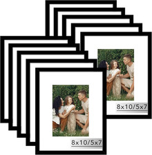 10 Packs 8X10 Picture Frame, Display 5X7 with Mat or 8X10 without Mat, Gallery W
