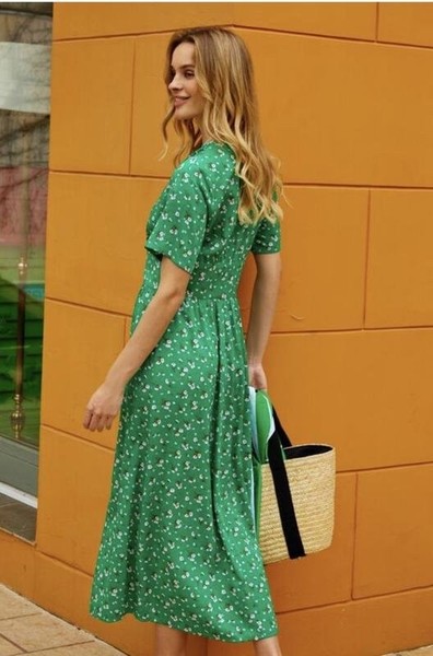Women Jigsaw Dress Green Viscose 38