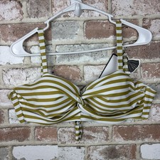 New RETRO STAGE 1940S STRIPED COLORBLOCK VINTAGE STYLE BIKINI TOP size XXL/14