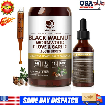 #ad #ad 60ML Black Walnut Wormwood Tincture – Rapid Gut Cleanse amp; Digestive Health $13.99