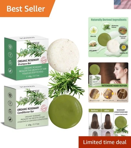Eco-Friendly Rosemary & Biotin Shampoo/Conditioner Bars - Perfect Gift Set