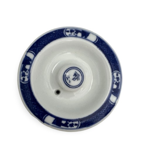 Vintage Blue White Chinese Porcelain Incense Burner Dish Joss Stick Holder Asian