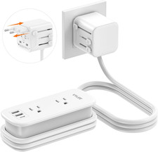 Universal Travel Adapter with 6FT Extension Cord, International Power Adapter fo
