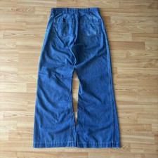 VTG Seafarer Jeans Mens 30x30 Bell Bottom Trouser Denim Navy USN Sailor Faded 