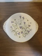 Vintage SPODE Bone China England Serving Platter Round Campanula 11" Wild Flower