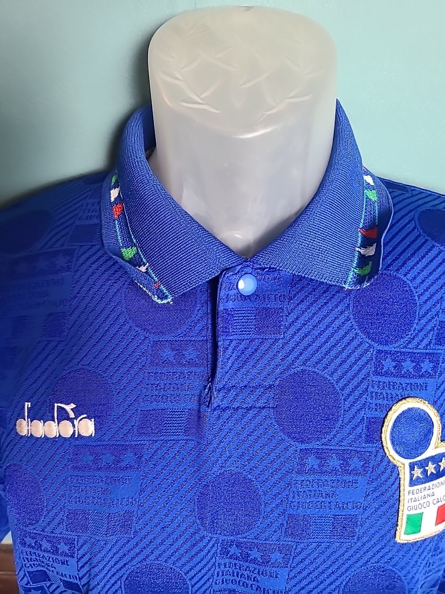 Vintage 90's 1994 Italy Diadora Home World Cup Jersey Azzurri