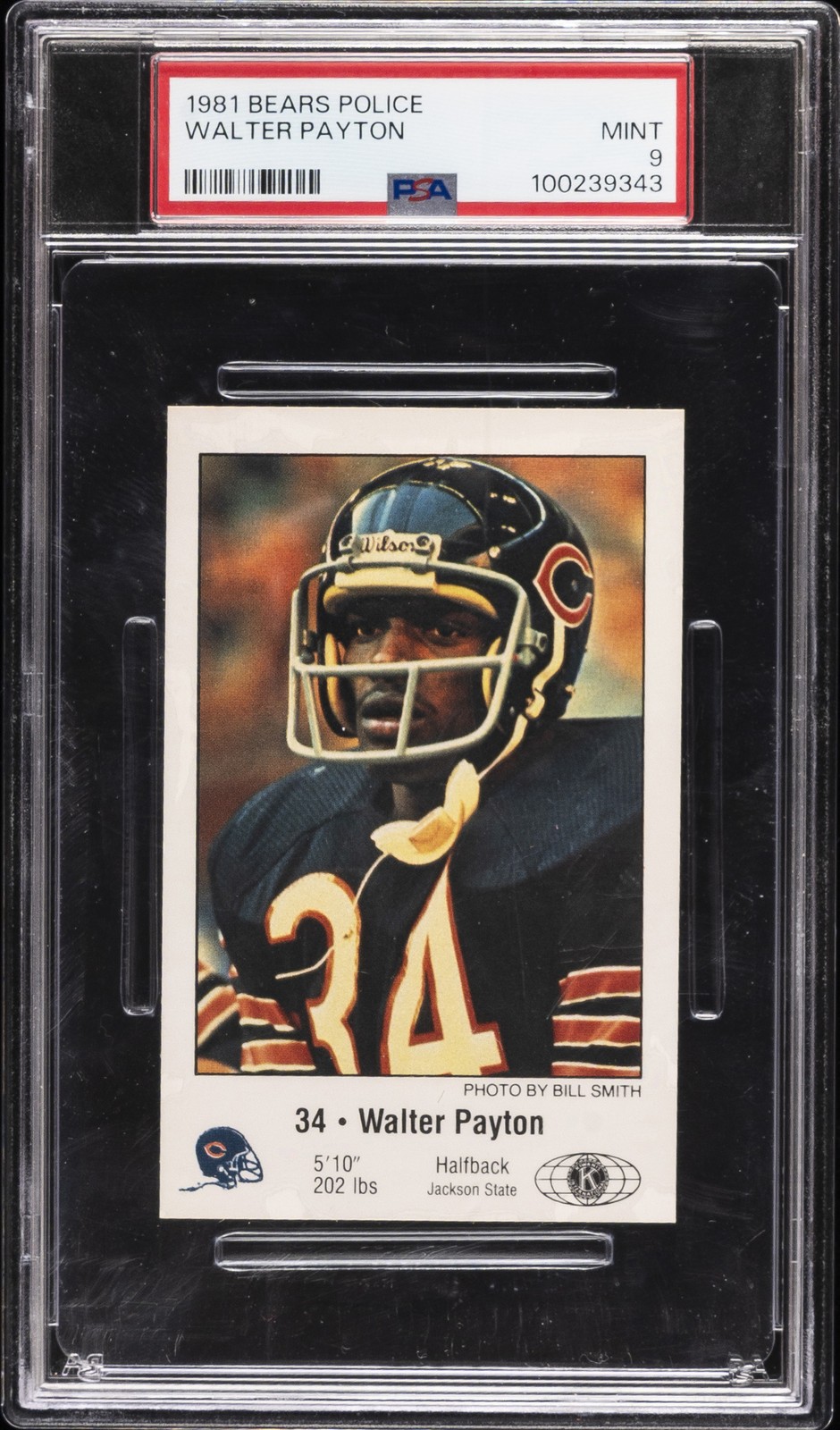 1981 BEARS POLICE WALTER PAYTON PSA 9