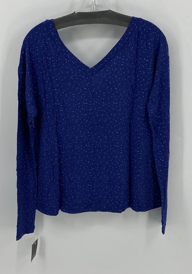 Pijama Maidenform Azul Lunares Manga Larga Top Talla Mediana Pullover Nuevo con Etiquetas Foto 2 de 4