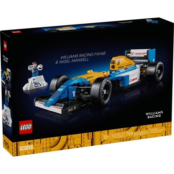 Lego Icons Williams Racing Fw14b & Nigel Mansell F1 Model Car Kit