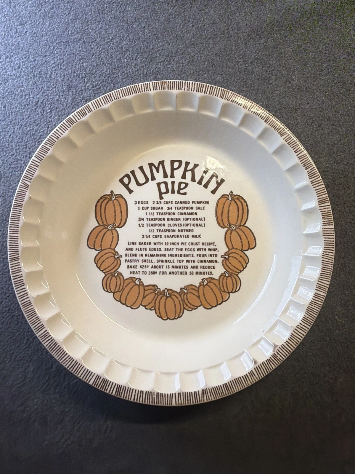Vintage Royal China Jeannette Pumpkin Pie Recipe Plate 11” USA Country Harvest
Opens in a new window