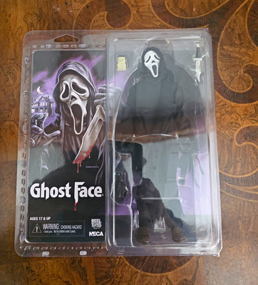 NECA Scream Ghost Face Action Figure Black/White w Knife Voice Changer Hands